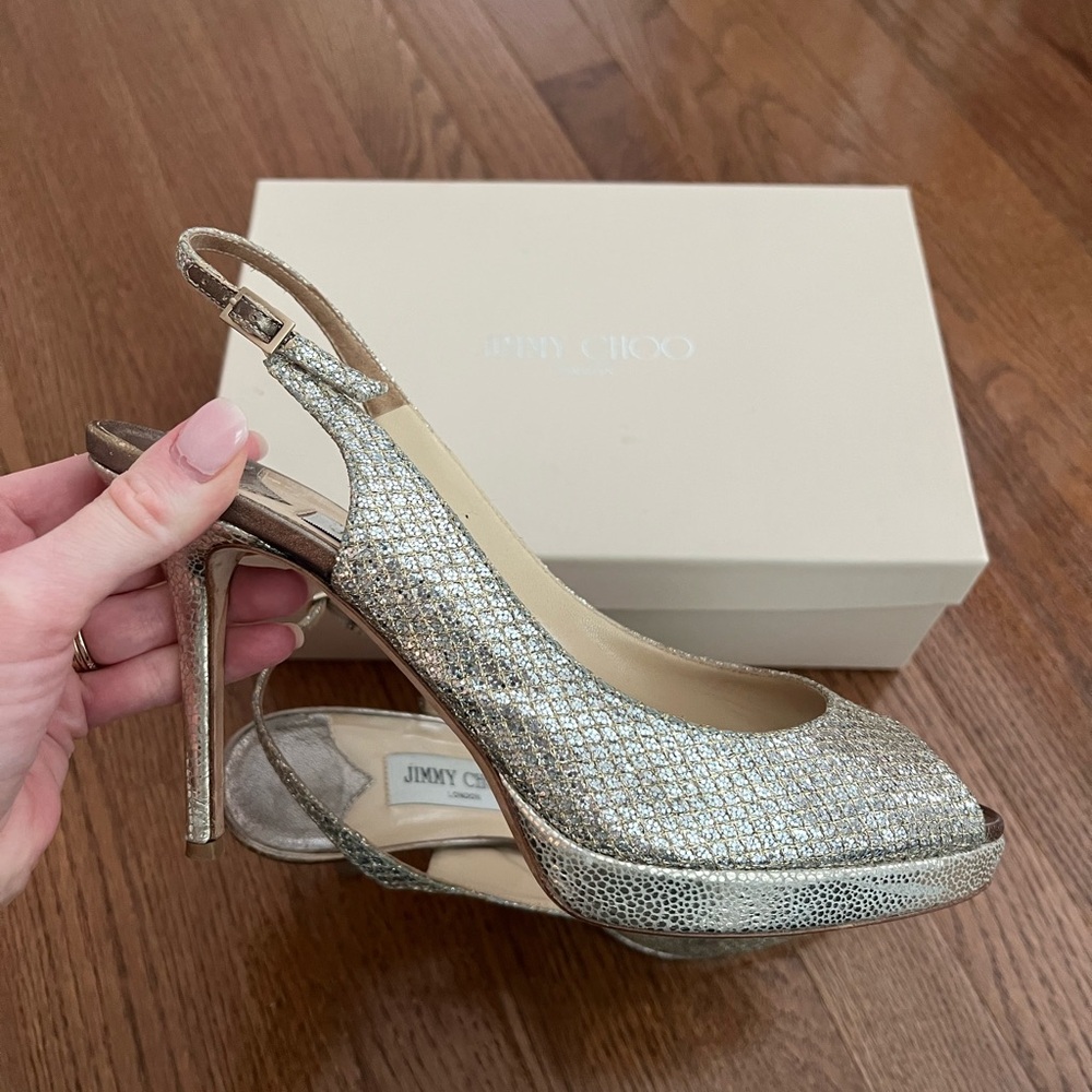 Jimmy Choo Nova Peep-Toe Heels
